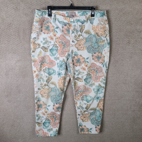 Chico's Denim - Chicos Jeans Women 2.5 US 14 Multicolor Floral Ankle Colorful Denim‎ Stretch